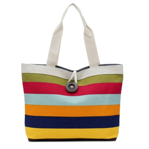 Brand new rainbow canvas hand bag by Ziggy Twig. - Picture 1 of 6